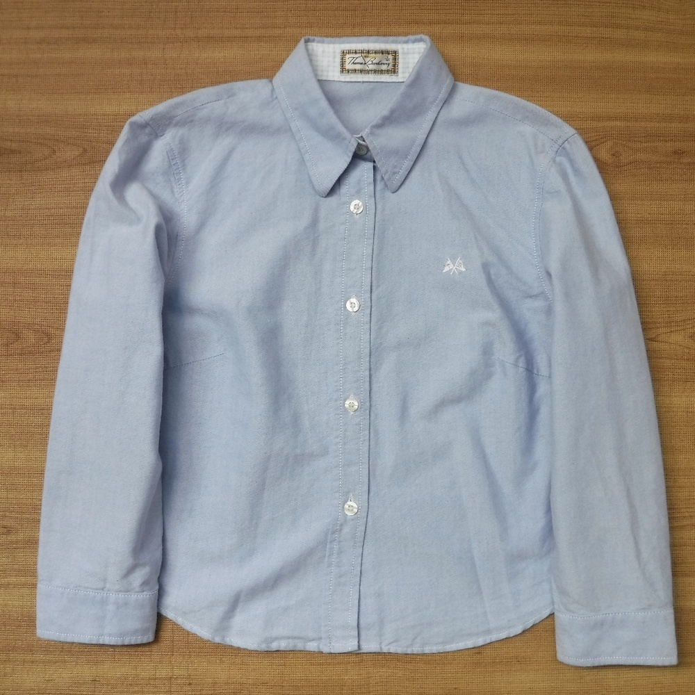 Thomas Burberry Blue Button UP Collared Shirt